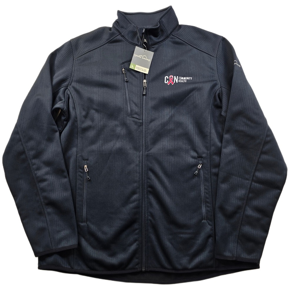 Eddie Bauer Dash Fleece Jacket Men 2XL Navy Blue Full Zip Softshell Co. Logo NEW